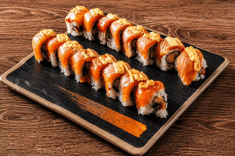 Flame-Touched Salmon Roll