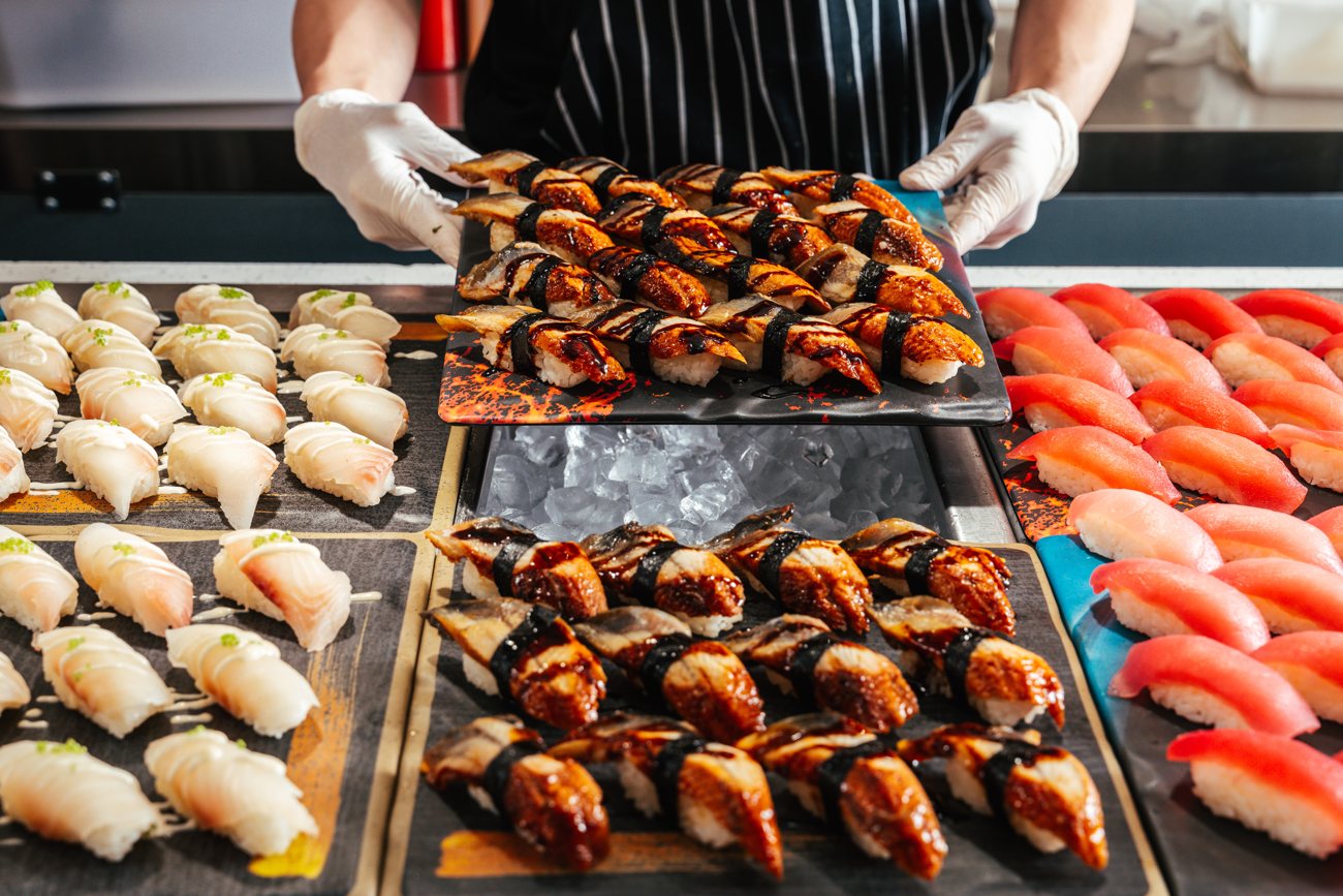 Fresh sushi and nigiri selection