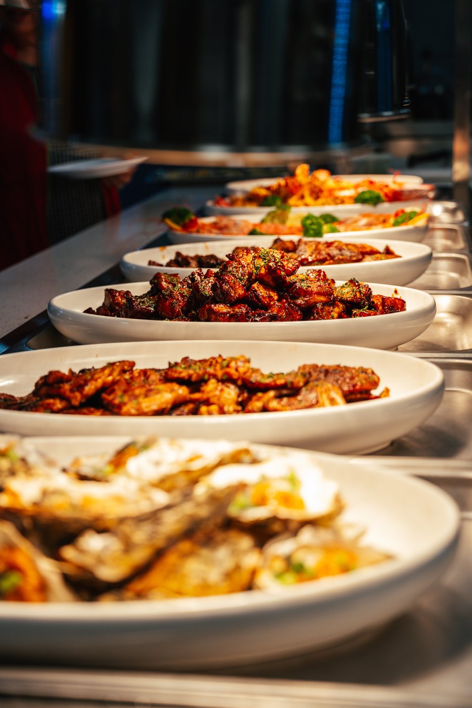 UMI Buffet hot dish line along the buffet